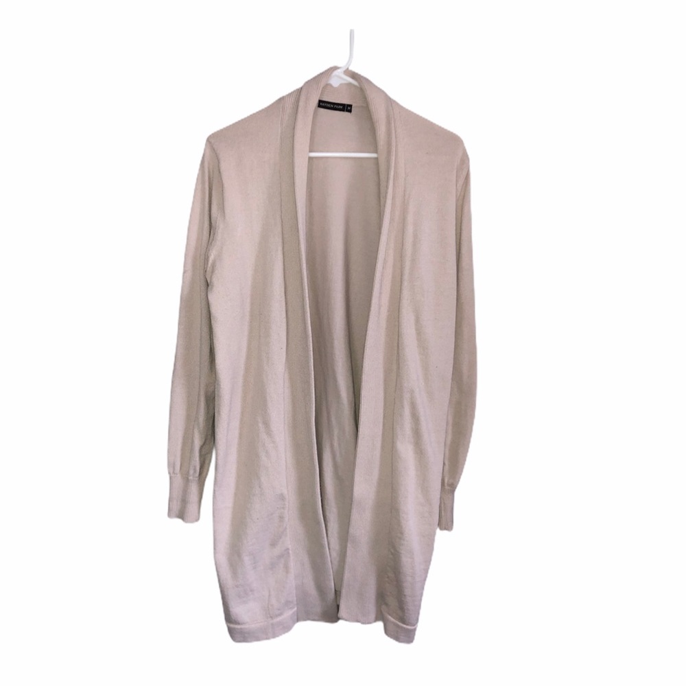 Cream Knee Length Cardigan